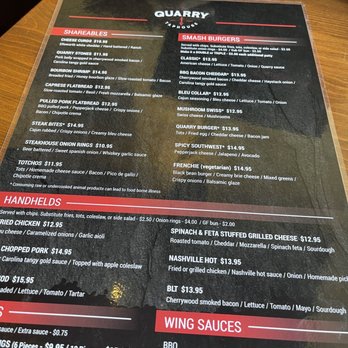 The Quarry Taphouse - Menu - Sports Bars Near Me - Hastings, Minnesota