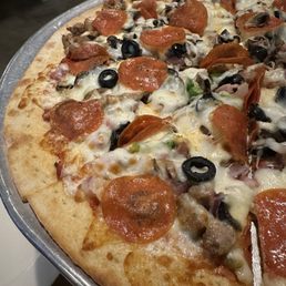 The Ultimate Pizza; added black olives. The Ultimate Pizza; added black olives.