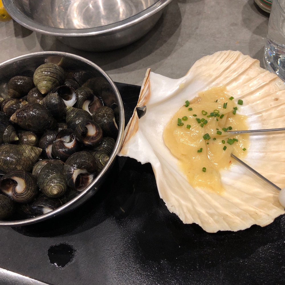 L'Avant Comptoir de la Mer - Special of the day: bigorneaux mayo. Tiny sea snails and mayo - Seafood Near Me - Paris, 75 L'Avant Comptoir de la Mer - Special of the day: bigorneaux mayo. Tiny sea snails and mayo - Seafood Near Me - Paris, 75