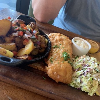 The Dearborn - Fish & Chips *The One That Beat Bobby Flay * sub Cajun bfast potatoes - New American Near Me - Chicago, Illinois The Dearborn - Fish & Chips *The One That Beat Bobby Flay * sub Cajun bfast potatoes - New American Near Me - Chicago, Illinois