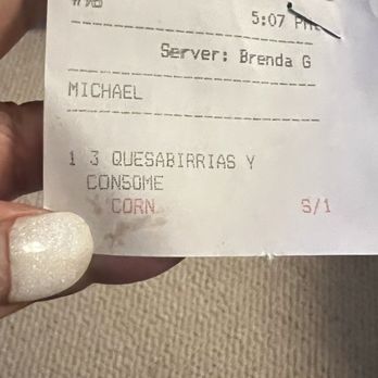 Fito’s Tacos de Trompo - The receipt of my meal - Tacos Near Me - Dallas, Texas