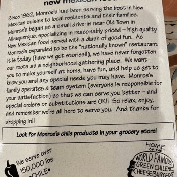 Monroe's Restaurant - Monroe's history - Breakfast & Brunch Near Me - Albuquerque, New Mexico
