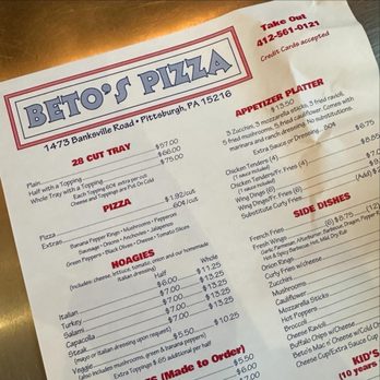 Beto's Pizza - Pizza Near Me - Pittsburgh, Pennsylvania