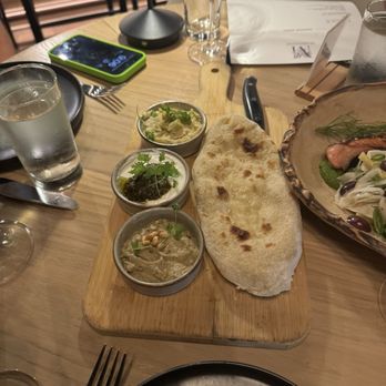 Marsanne - Bread and dips - Mediterranean Near Me - New York, New York Marsanne - Bread and dips - Mediterranean Near Me - New York, New York