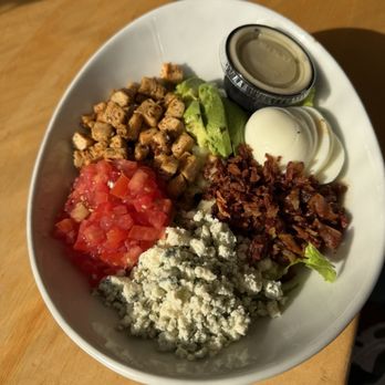 Off The Hook at Inlet Harbor - Crab Cobb Salad with blackened chicken as a sub. - Seafood Near Me - Ponce Inlet, Florida Off The Hook at Inlet Harbor - Crab Cobb Salad with blackened chicken as a sub. - Seafood Near Me - Ponce Inlet, Florida