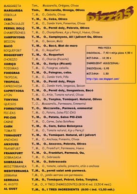 Menu photo 4 Pic - Zas Barcelona, B
