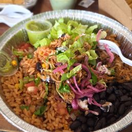 Cochinita pibil bowl already stirred up Cochinita pibil bowl already stirred up