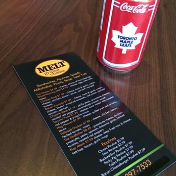 Melt Grilled Cheese - a can of soda and a menu - Sandwiches Near Me - Mississauga, Ontario Melt Grilled Cheese - a can of soda and a menu - Sandwiches Near Me - Mississauga, Ontario