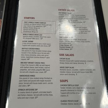 Tony Roma's - Menu - Seafood Near Me - Kimball, Tennessee