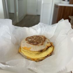 Joe’s Merchant Coffee & Provisions - Two eggs, cheddar on English muffin.