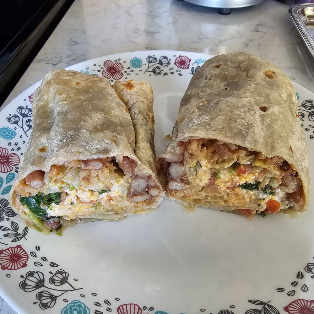 Gordo Veggie Burrito $12.25 + 1.24 for whole beans instead of refried = $13.50 old ingredients, no flavor Gordo Veggie Burrito $12.25 + 1.24 for whole beans instead of refried = $13.50 old ingredients, no flavor
