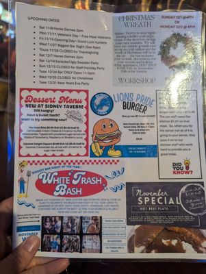 Menu photo 4 Sidney Tavern Sidney, MI