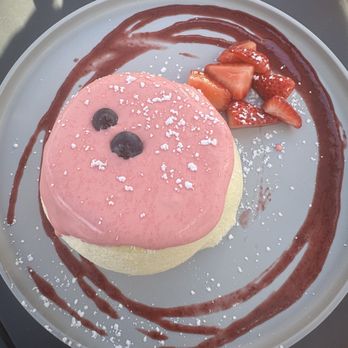 Burnt Crumbs - Souffl Pancakes w fresh strawberries and strawberry cream - New American Near Me - Irvine, California