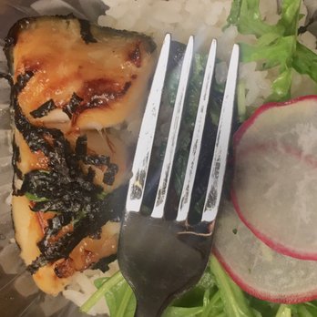 Kenji Burger - Misoyaki Fish Bowl - barely bigger than a fork - Burgers Near Me - Kapaa, Hawaii