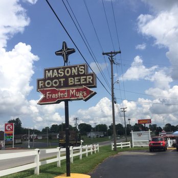 Mason's Root Beer Drive In - a sign for mason's foot beer - New American Near Me - Washington, Indiana Mason's Root Beer Drive In - a sign for mason's foot beer - New American Near Me - Washington, Indiana
