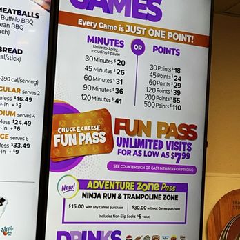Chuck E. Cheese - Game cost - Arcades Near Me - Salt Lake City, Utah Chuck E. Cheese - Game cost - Arcades Near Me - Salt Lake City, Utah