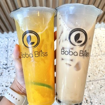 Boba Bliss - Summer Mango Green Tea and Assam Black Milk Tea with Boba - Bubble Tea Near Me - Mountain View, California Boba Bliss - Summer Mango Green Tea and Assam Black Milk Tea with Boba - Bubble Tea Near Me - Mountain View, California