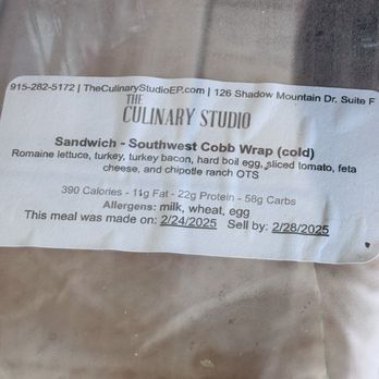 The Culinary Studio - Expired sandwich - Coffee & Tea Near Me - El Paso, Texas The Culinary Studio - Expired sandwich - Coffee & Tea Near Me - El Paso, Texas