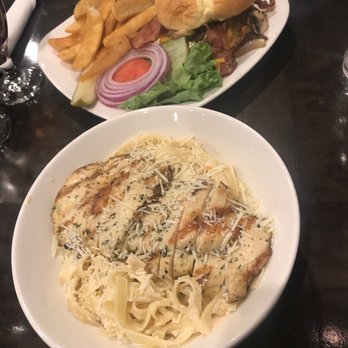 RBG Bar & Grill - Fettuccine chicken Alfredo and the mile high burger with steak fries - New American Near Me - Phoenix, Arizona