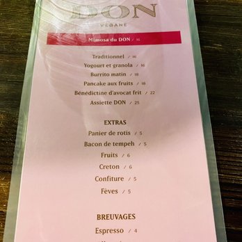 Le Don - Menu - Vegan Near Me - Quebec City, Quebec Le Don - Menu - Vegan Near Me - Quebec City, Quebec