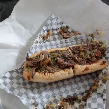 Straight From Philly Steakout - Veggie cheesesteak with extra mushrooms and peppers in place of meat - Cheesesteaks Near Me - Henderson, Nevada Straight From Philly Steakout - Veggie cheesesteak with extra mushrooms and peppers in place of meat - Cheesesteaks Near Me - Henderson, Nevada