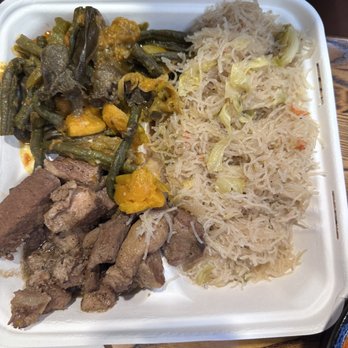Pampanga Kitchen - M4. Pork Adobo & Pinakbet mixed plate with pancit - Food Court Near Me - Pearl City, Hawaii Pampanga Kitchen - M4. Pork Adobo & Pinakbet mixed plate with pancit - Food Court Near Me - Pearl City, Hawaii