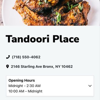 Tandoori Place - Indian Near Me - Bronx, New York Tandoori Place - Indian Near Me - Bronx, New York