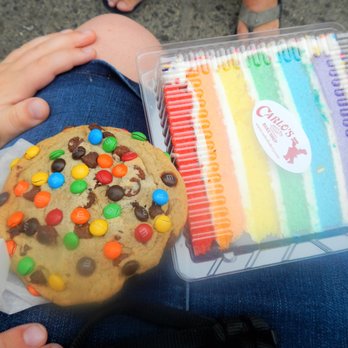 Carlo's Bakery - M&M cookie and rainbow cake. - Bakeries Near Me - Hoboken, New Jersey