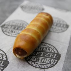 Philly Pretzel Factory - Pretzel Dog with American Cheese