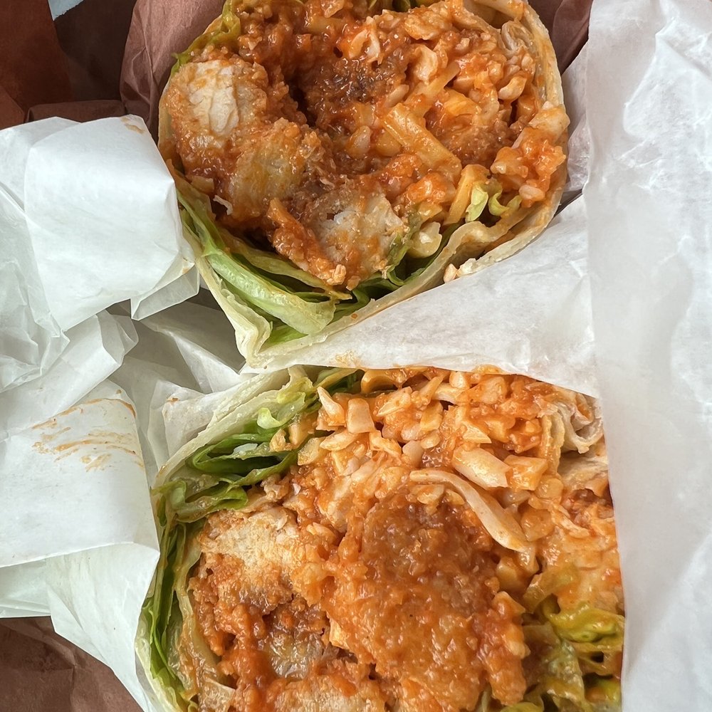Vitoria - Buffalo chicken wrap on whole wheat wrap - Coffee & Tea Near Me - Union, New Jersey Vitoria - Buffalo chicken wrap on whole wheat wrap - Coffee & Tea Near Me - Union, New Jersey