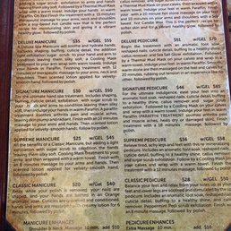 Mani/pedi menu