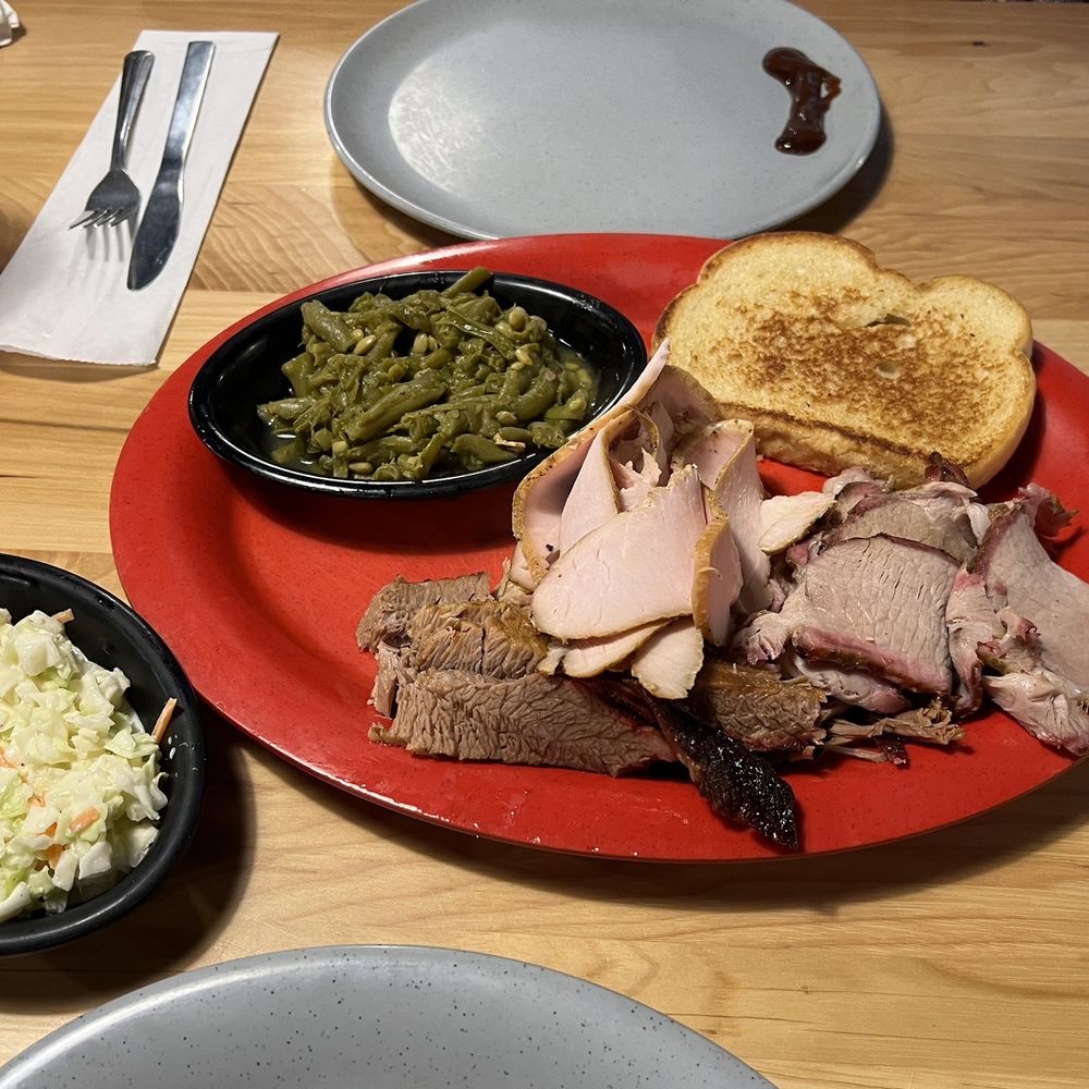 3 meats platter with 2 sides