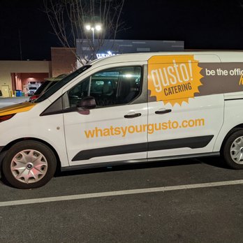 gusto! Decatur - gusto! catering van parked outside the Decatur store. - Wraps Near Me - Decatur, Georgia