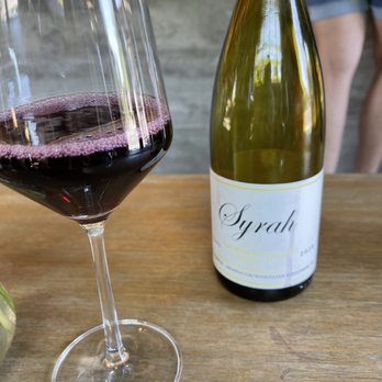 Pax Wines - A glass of Syrah from The Bench Vineyard at Pax Wines at the Barlow in Healdsburg. - Wine Tasting Room Near Me - Sebastopol, California