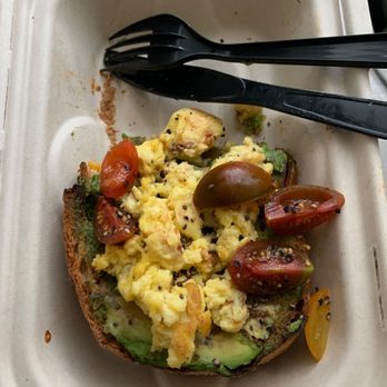 Blk Dot Coffee - Avocado toast with scrambled eggs - Coffee & Tea Near Me - Irvine, California