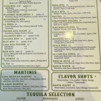 El Nuevo Mexico- Austin - One page of the menu - Mexican Near Me - Austin, Texas