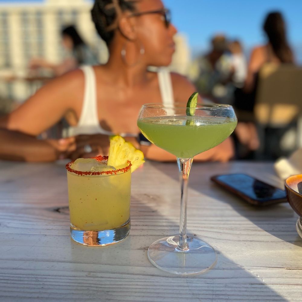 SKY Waikiki - Smoke on the water and Pinch of verde with rum instead of gin - Seafood Near Me - Honolulu, Hawaii