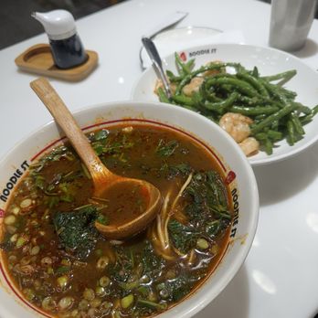 Noodle St - Spicy Beef Noodle/Rice Noodle Soup and Green Beans - Noodles Near Me - Eastvale, California