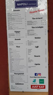 Menu photo 1 Napoli Centrale Barcelona, B