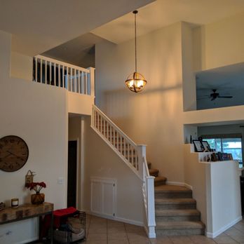Green Valley Painting - AFTER - Oak bannister painted white - Painters Near Me
