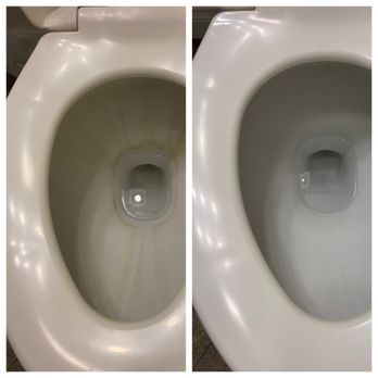 Pono Clean-Up Crew - Owners painted the toilet before we moved in and I thought there is no way these streaks are coming out! - Home Cleaning Near Me