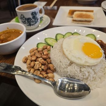 Ipoh Kopitiam - Nasi lemak with fish ball curry, kaya toast, hot coffee - Malaysian Near Me - Alhambra, California Ipoh Kopitiam - Nasi lemak with fish ball curry, kaya toast, hot coffee - Malaysian Near Me - Alhambra, California