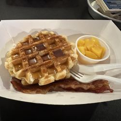 Aaron’s on the Square - Waffles with bacon