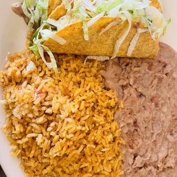 Tacos, rice and beans Tacos, rice and beans