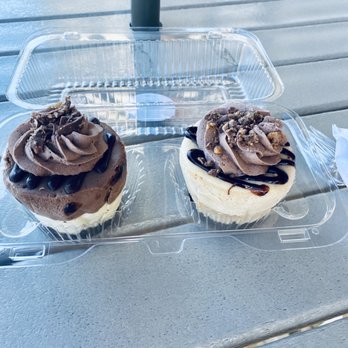 The Cheesecake Cutie & Cafe - Nutella on left. Peanut butter fudge on right. - Cafes Near Me - Holmes Beach, Florida The Cheesecake Cutie & Cafe - Nutella on left. Peanut butter fudge on right. - Cafes Near Me - Holmes Beach, Florida