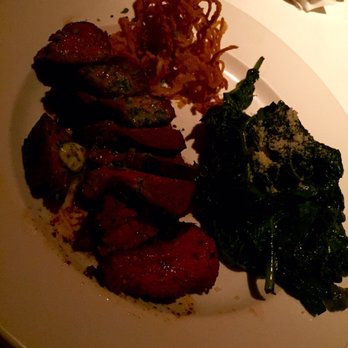 BrickTop's - Kobe steak and spinach. Perfect! - New American Near Me - Nashville, Tennessee