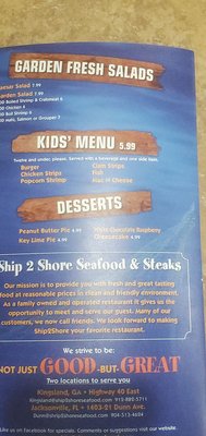 Menu photo 3 Ship 2 Shore Seafood & Steaks Jacksonville, FL Menu photo 3 Ship 2 Shore Seafood & Steaks Jacksonville, FL