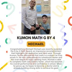 Kumon Math and Reading Center of Fountain Valley - West - Michael - Math G by 4