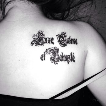 KT Dragon Tattoo - My French poem done by Quang. Nicely done bold letters and details are nicely emphasized as well as it's shadow. Classic - Tattoo Near Me - San Jose, California KT Dragon Tattoo - My French poem done by Quang. Nicely done bold letters and details are nicely emphasized as well as it's shadow. Classic - Tattoo Near Me - San Jose, California