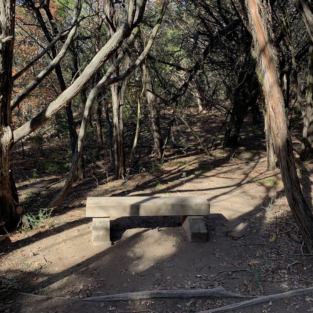 Cedar Ridge Preserve - Bench at marker .7 miles - Hiking Near Me - Dallas, Texas Cedar Ridge Preserve - Bench at marker .7 miles - Hiking Near Me - Dallas, Texas